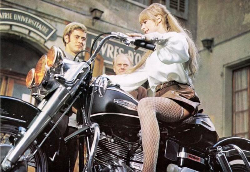 Girl on a shop motorcycle marianne faithfull